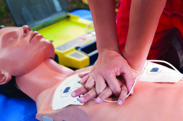 Defibrillator CPR practice