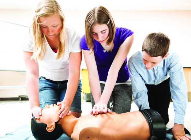Students Practicing CPR Lifesaving